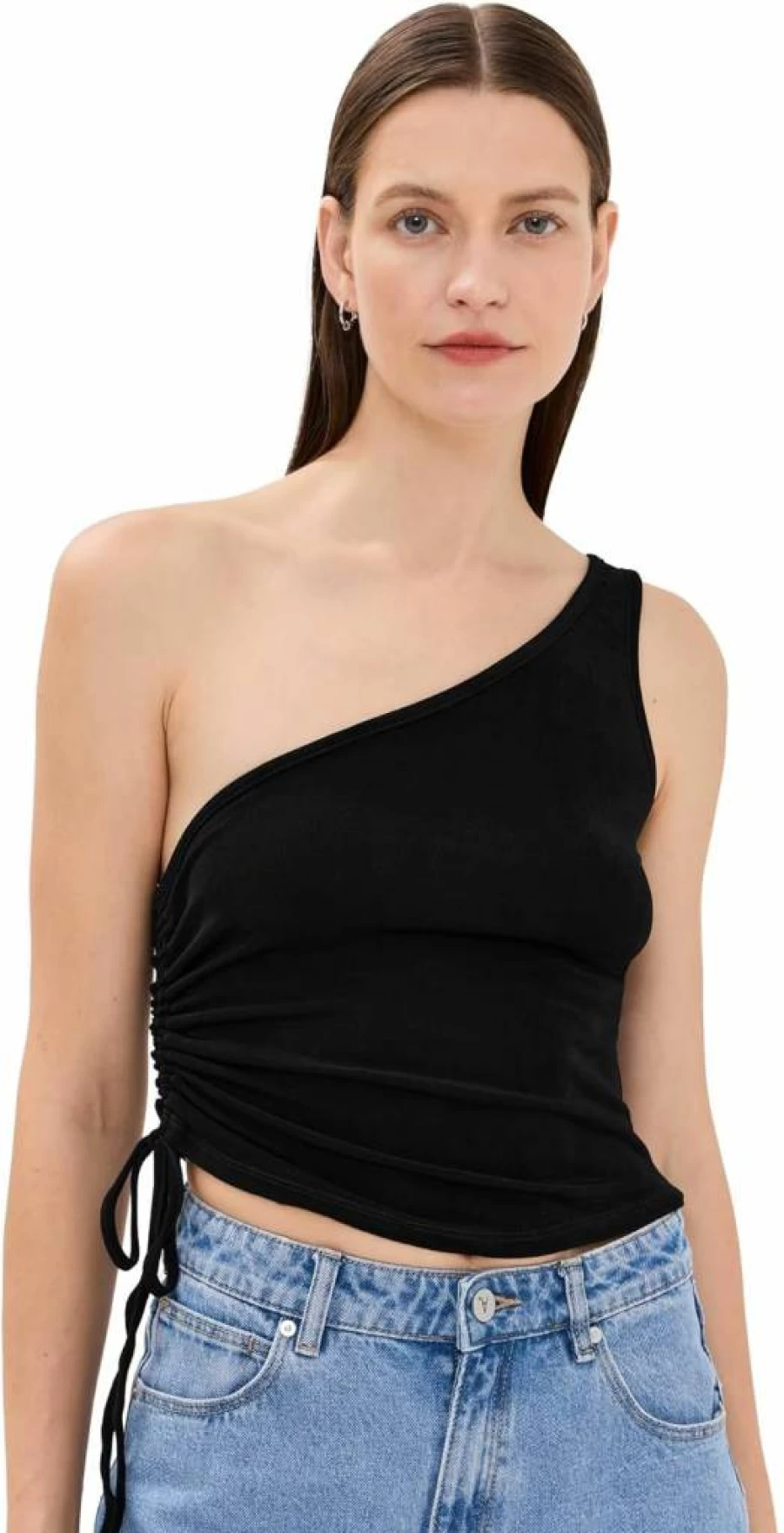 ABRAND Women's One Shoulder Diva Top - Elegant Off-Shoulder Blouse for Women