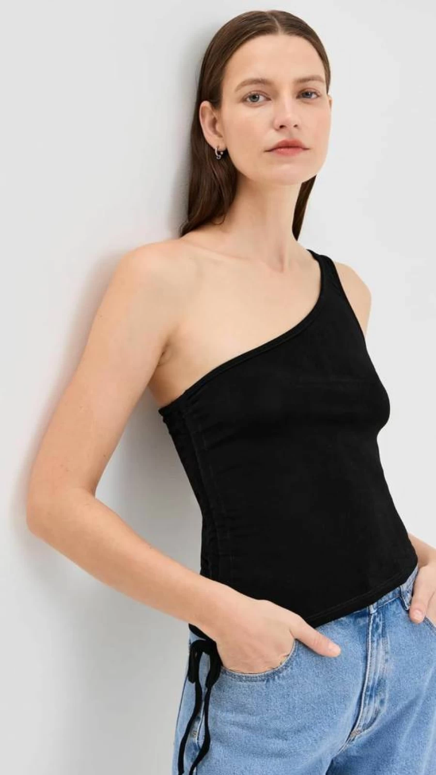 ABRAND Women's One Shoulder Diva Top - Elegant Off-Shoulder Blouse for Women
