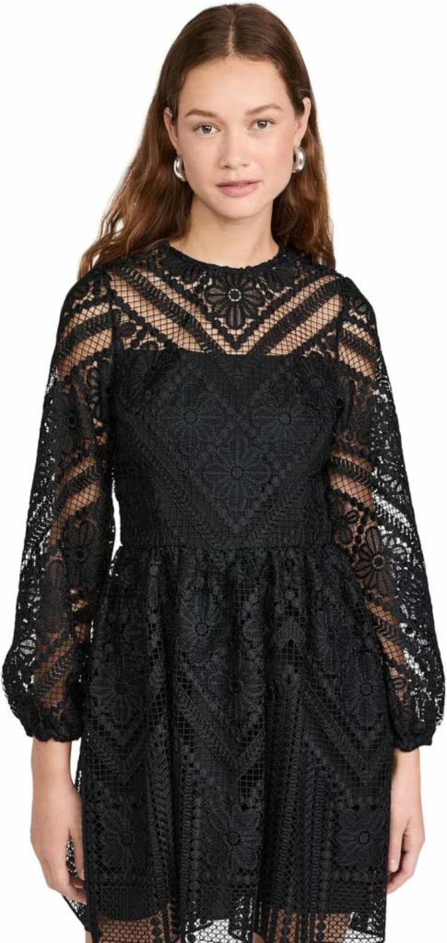 Shoshanna Women's Bowery Lace Steph Dress - Elegant Floral A-Line Cocktail Dress for Special Occasions