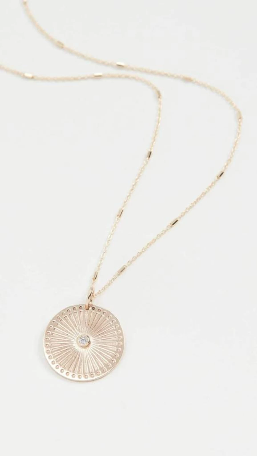 ZOE CHICCO 14K Gold Sunbeam Medallion Pendant Necklace for Women