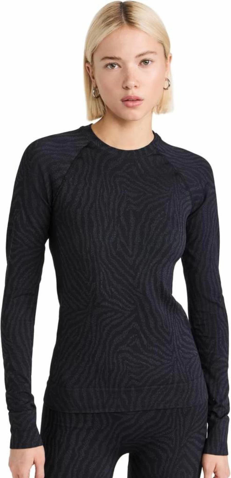 Sweaty Betty Women's Animal Print Crew Neck Base Layer Top for Workouts & Activewear