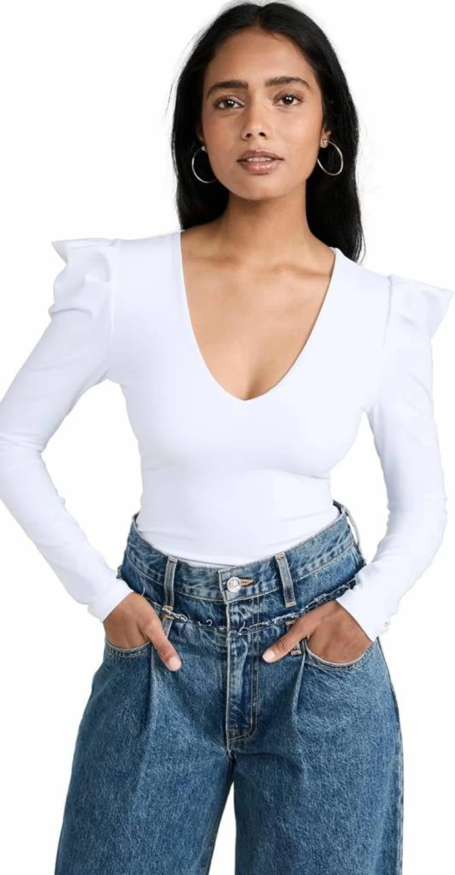 Susana Monaco Women's Pleated V-Neck Blouse - Elegant Flowy Top for Casual & Dressy Outfits