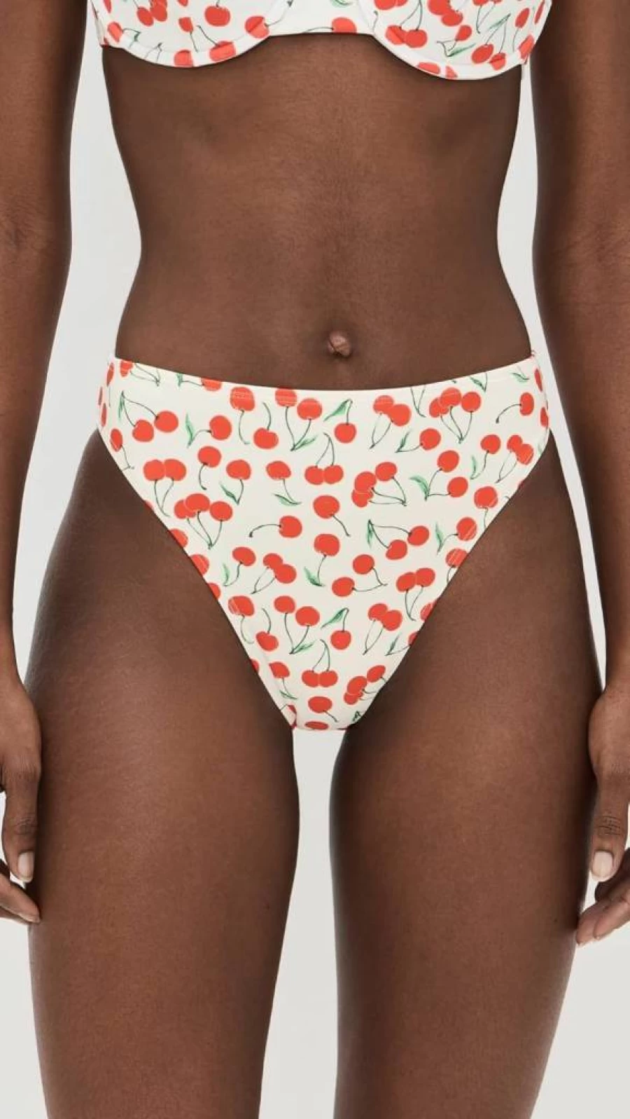 Good American Women's Cheeky Bikini Bottoms - High Waist Cherry Print Swimwear