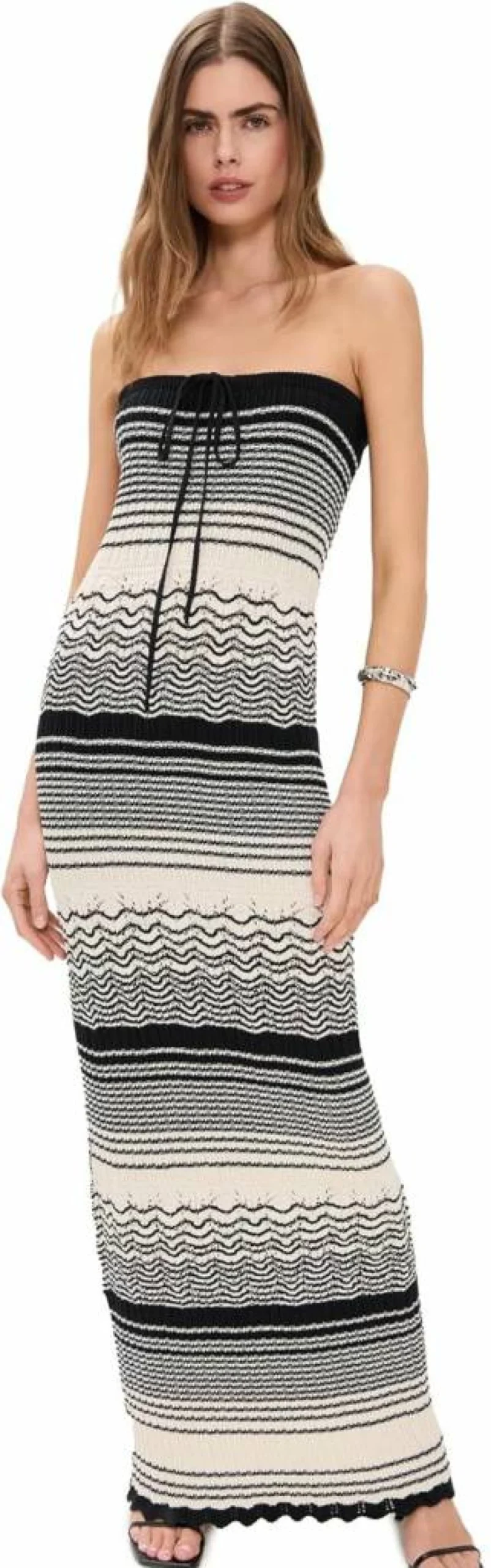 ALOHAS Women's Olenka Ecru Knit Dress - Stylish Tricot Fabric Elegant Design