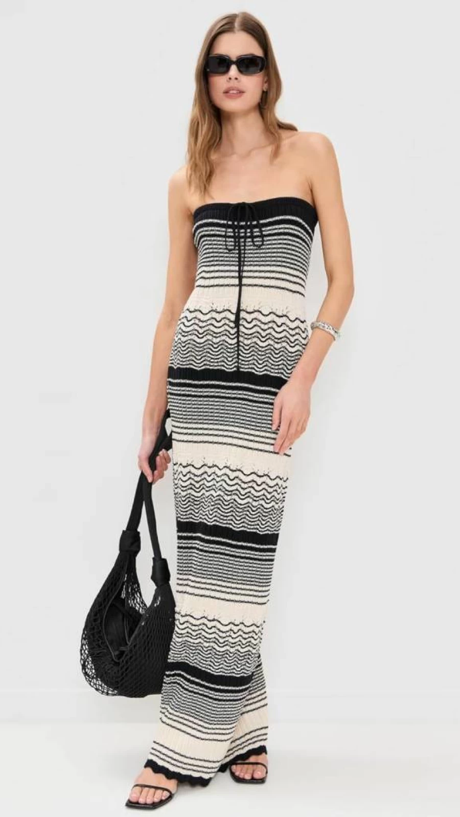ALOHAS Women's Olenka Ecru Knit Dress - Stylish Tricot Fabric Elegant Design