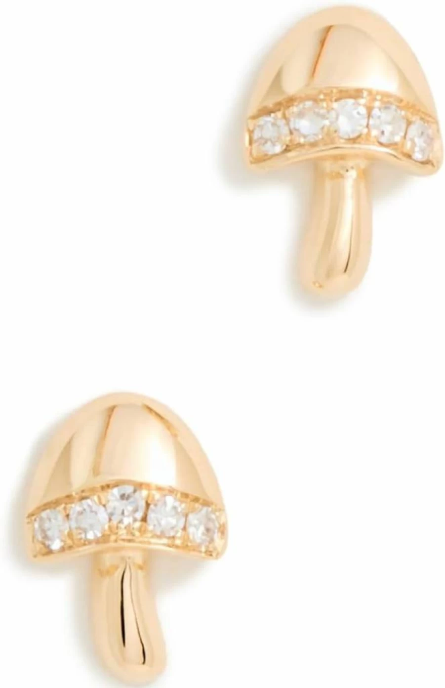 EF Collection Women's Mini Magic Mushroom Stud Earrings - Cute Fungi Jewelry for Everyday Wear