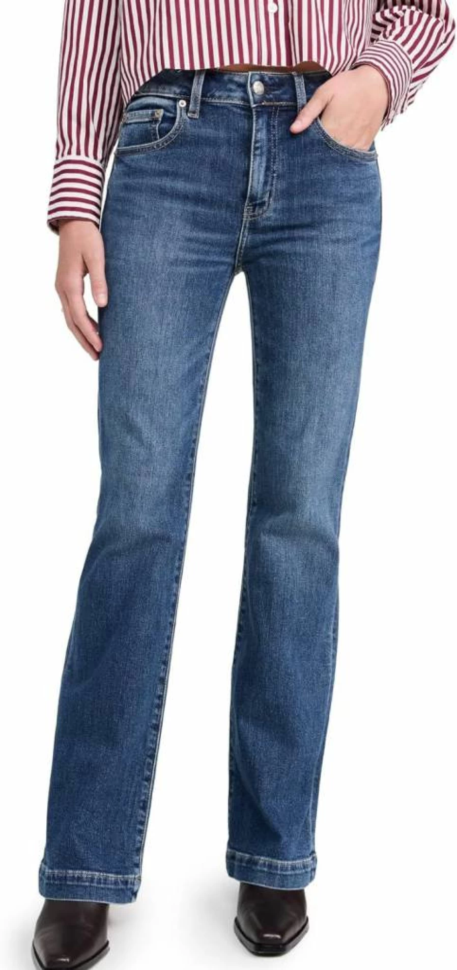 DAZE Women's Heartbreaker High-Waisted Distressed Skinny Jeans - Vintage Blue Denim Pants