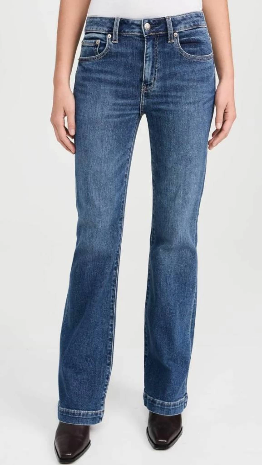 DAZE Women's Heartbreaker High-Waisted Distressed Skinny Jeans - Vintage Blue Denim Pants