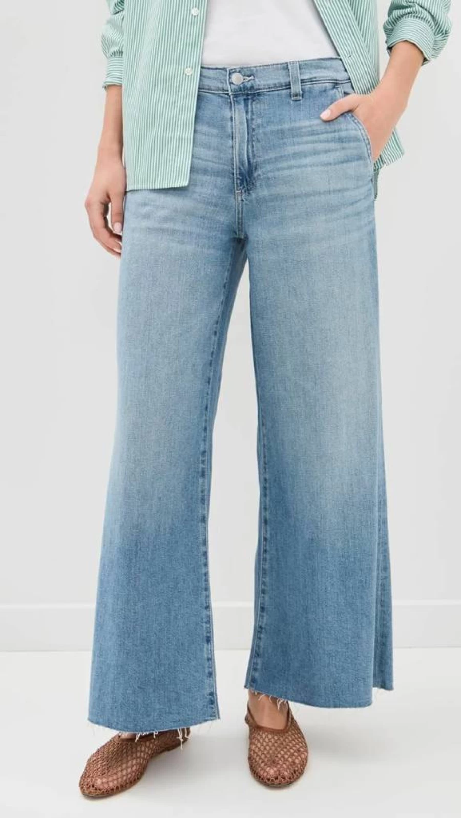 AG Adriano Goldschmied Women's Stella Mid Rise Palazzo Jeans Ankle-Length Wide Leg Pants