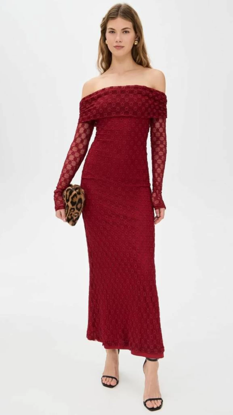 Bardot Adoni Off-Shoulder Long Maxi Dress for Women - Elegant Flowy Summer Gown