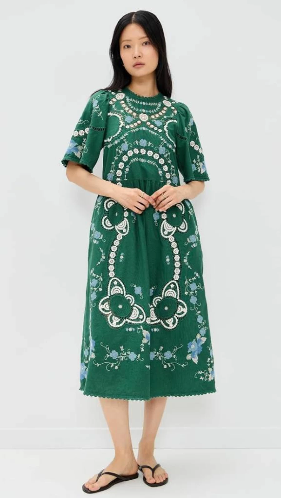 Sea Women's Vesna Embroidered Floral Summer Dress - Elegant Bohemian Maxi Dress