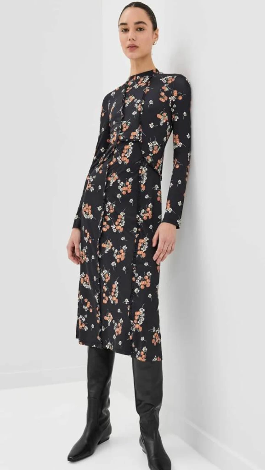 Sea Women's Cerise Floral Printed Stretchy Spandex Dress
