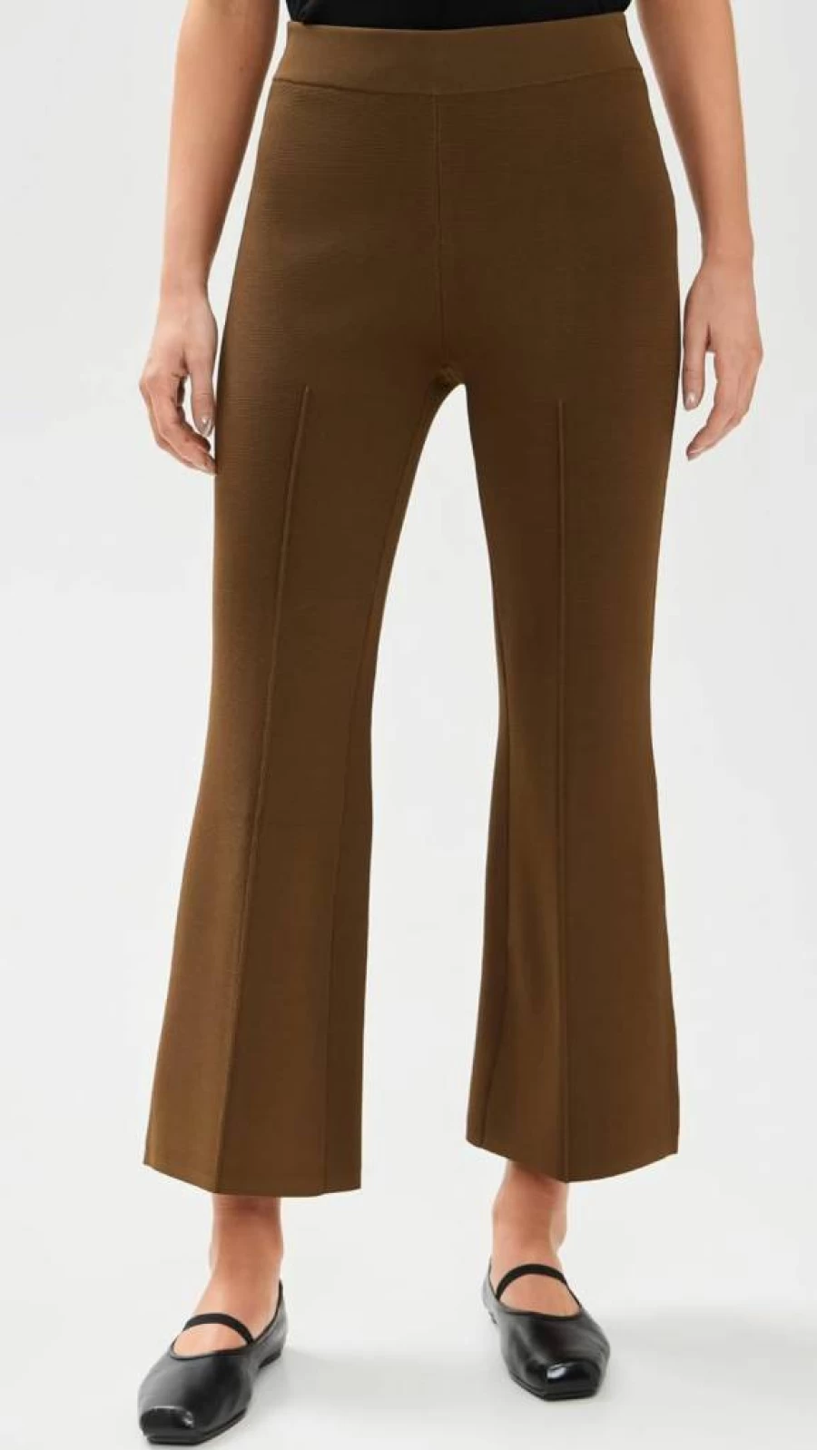 Apiece Apart Women's Rene High-Rise Pull On Pants - Comfortable Stretch Waist Trousers for Casual & Office Wear