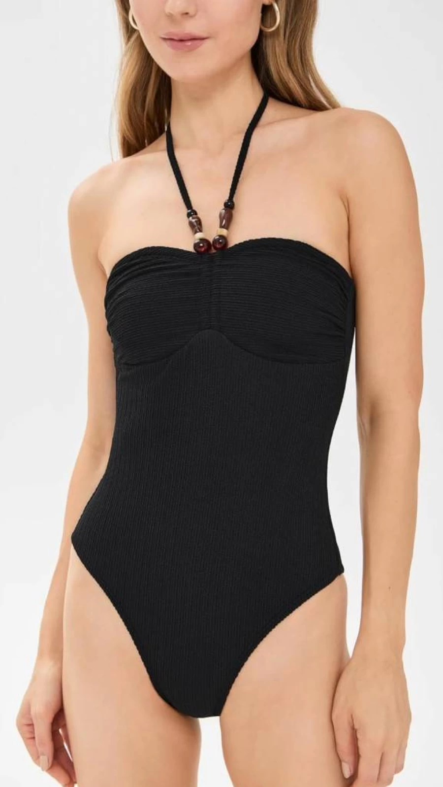 Shoshanna Women's Beaded Black Textured Cinched Waist Jumpsuit One-Piece