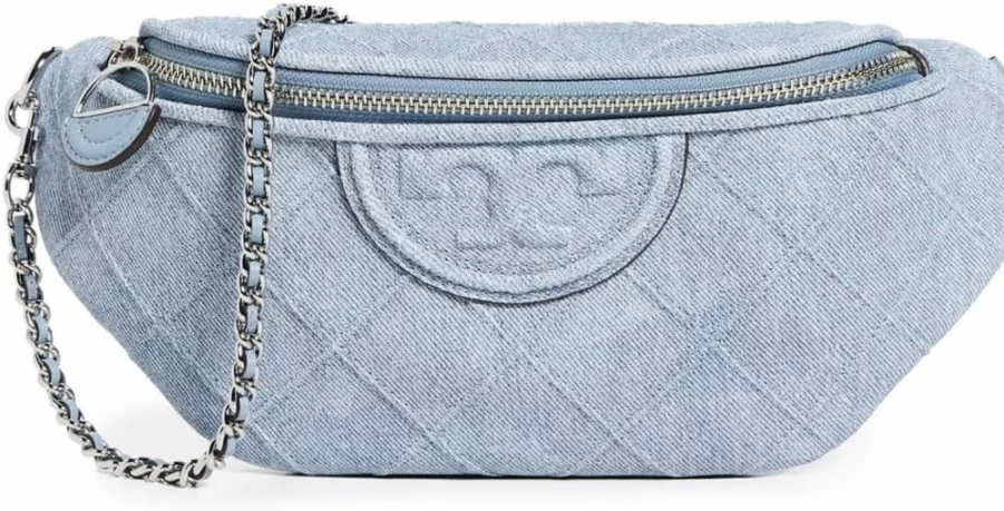 Tory Burch Women's Fleming Denim Crossbody Bag with Adjustable Strap