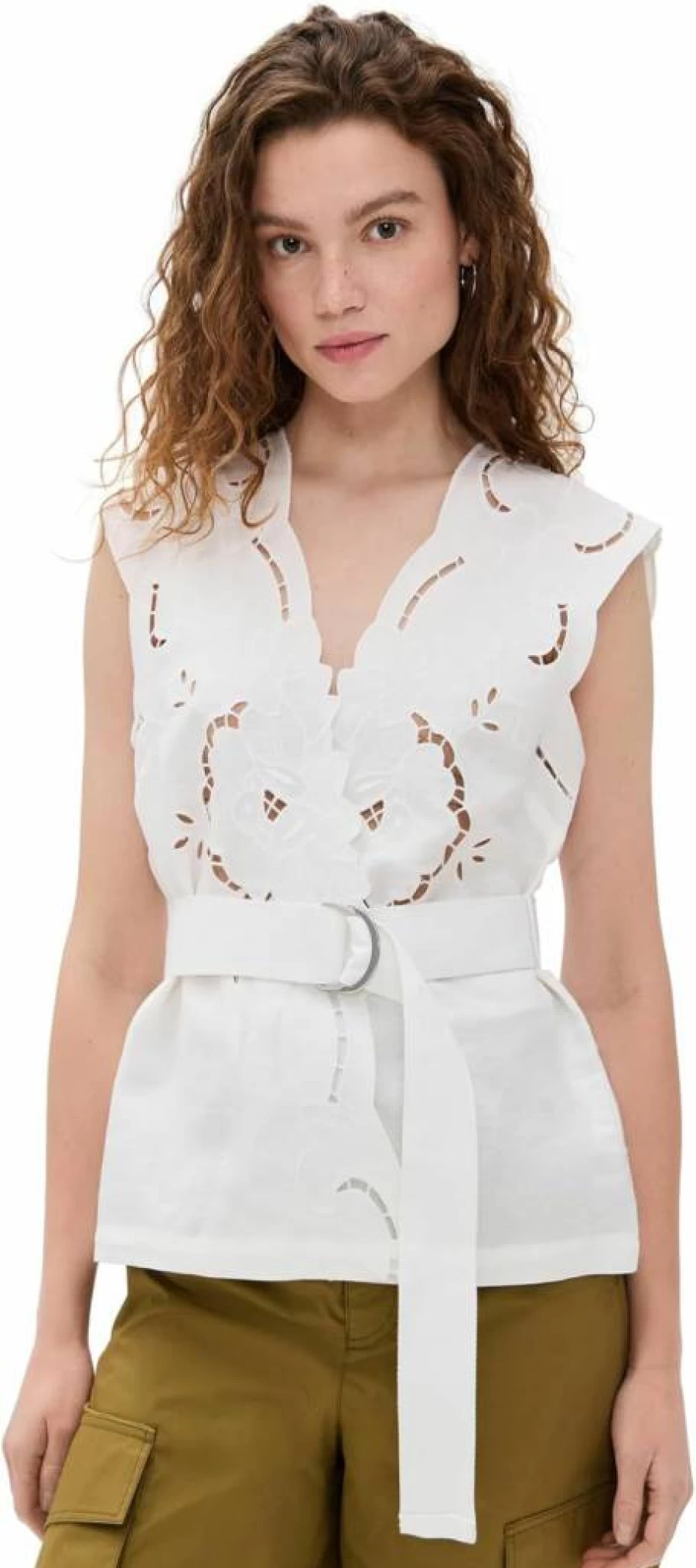 Sea Women's Dahlia Lace-Up Corset Vest with Adjustable Waist Belt