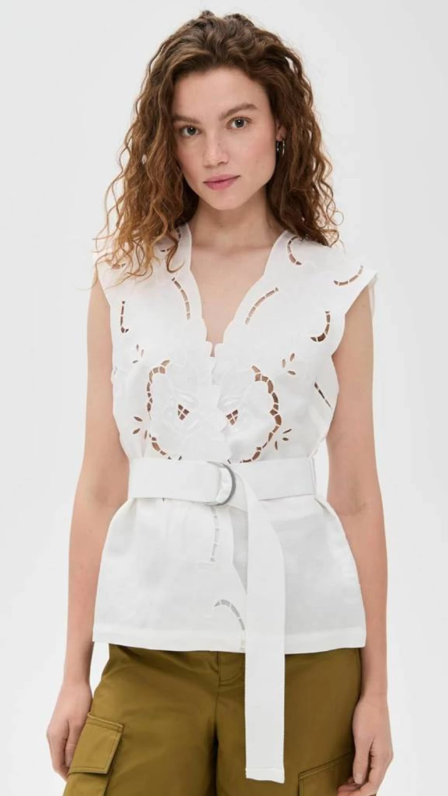 Sea Women's Dahlia Lace-Up Corset Vest with Adjustable Waist Belt