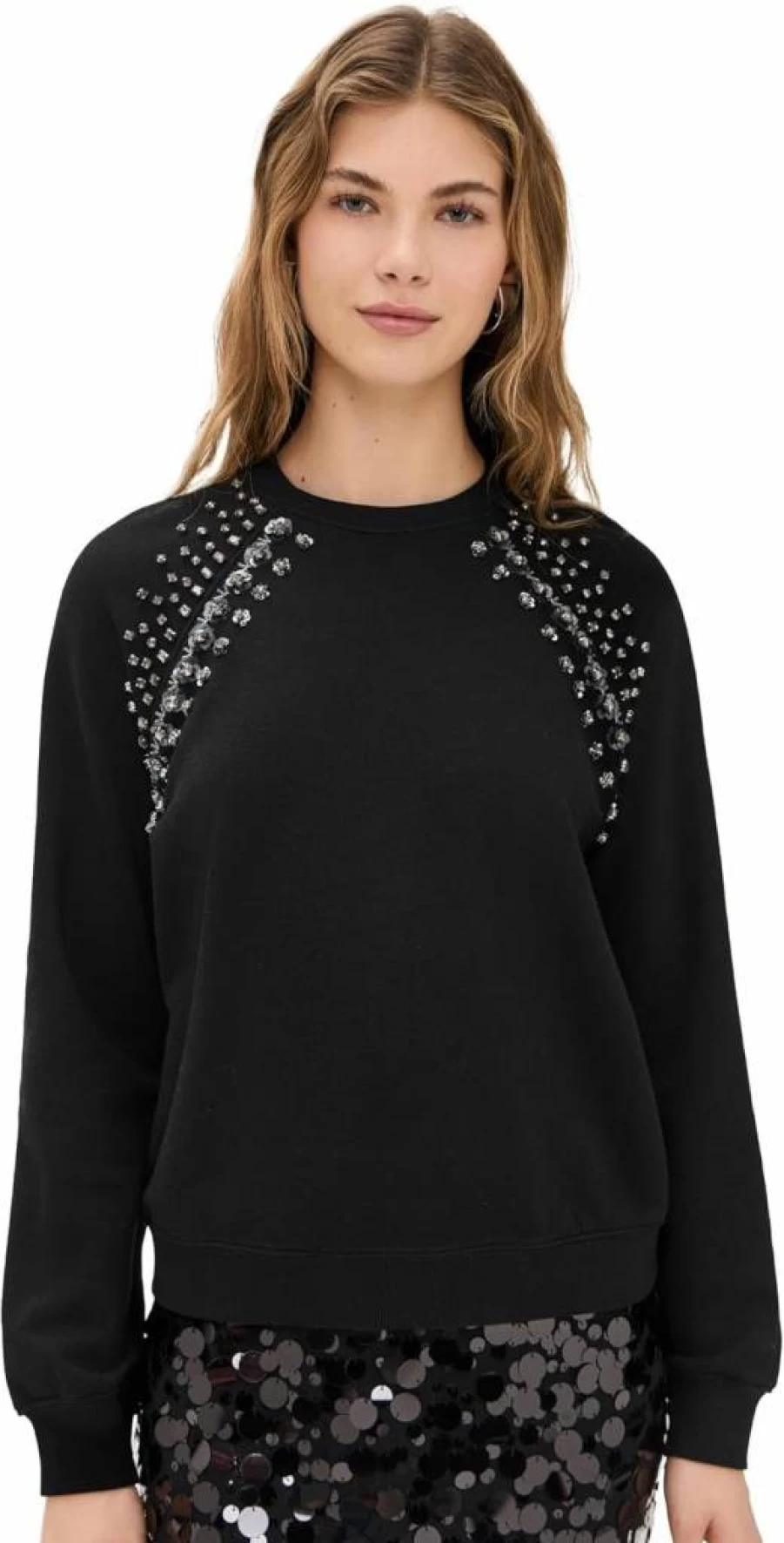 Le Superbe Women's Embellished Sweatshirt - Stylish Casual Pullover with Decorative Details