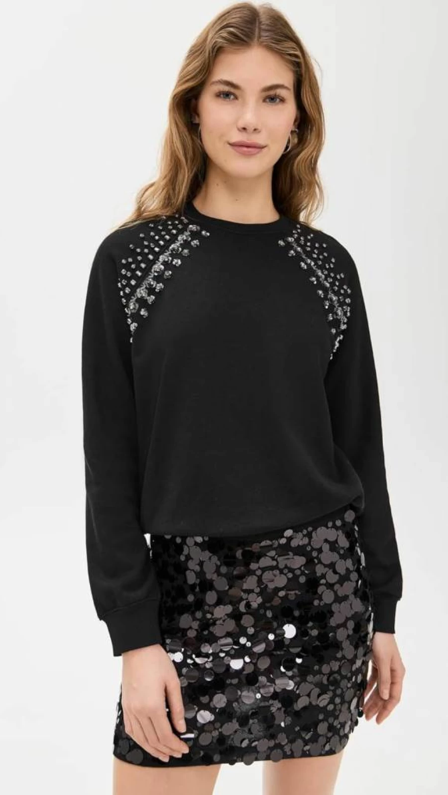 Le Superbe Women's Embellished Sweatshirt - Stylish Casual Pullover with Decorative Details