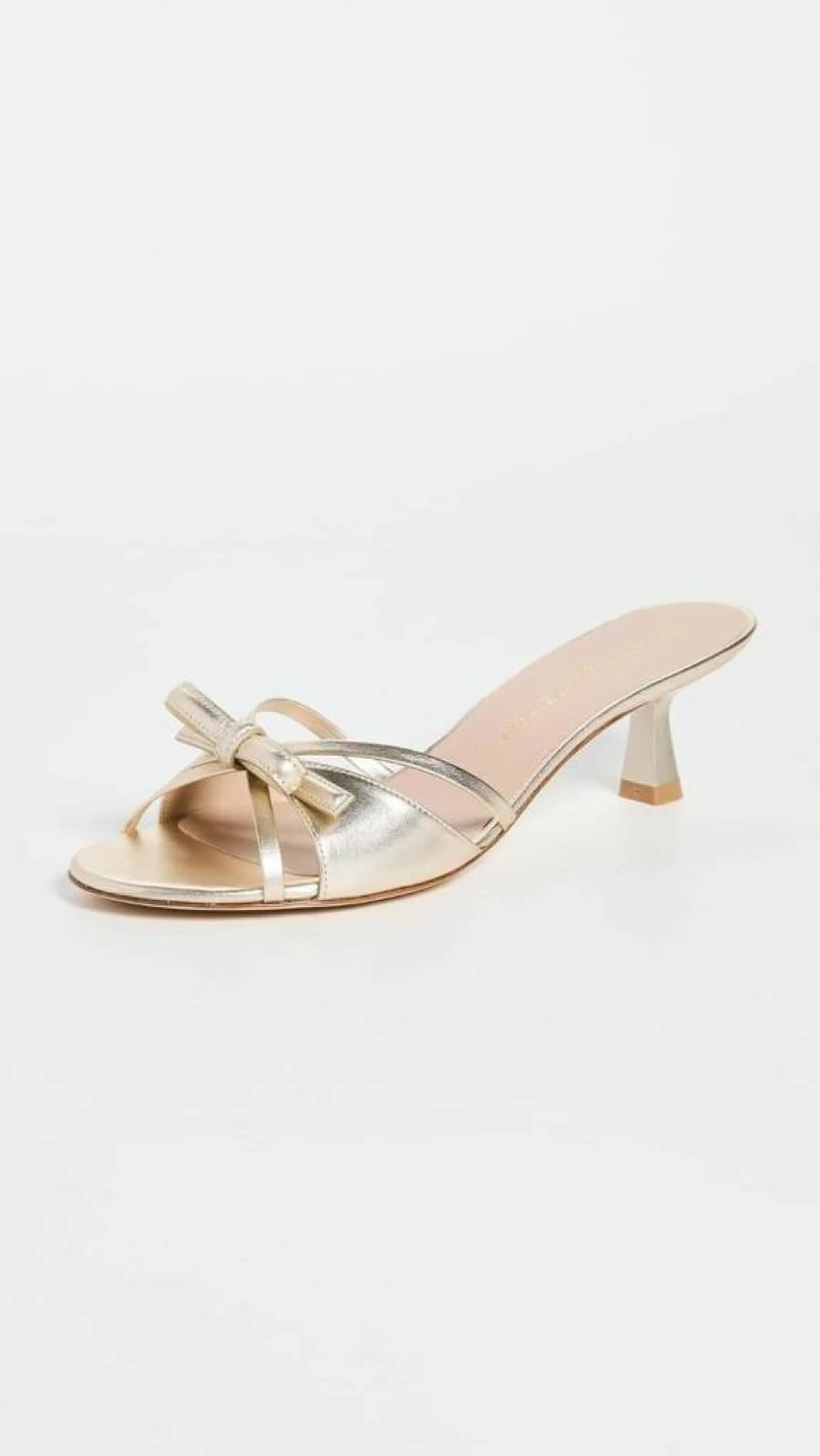 Stuart Weitzman Women's Felicity Bow Slide Sandals 50mm Heel Luxury Comfort