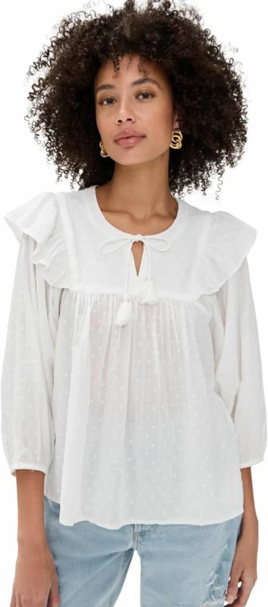 Cleobella Women's Lina Blouse - Elegant Feminine Top for Casual & Dressy Outfits
