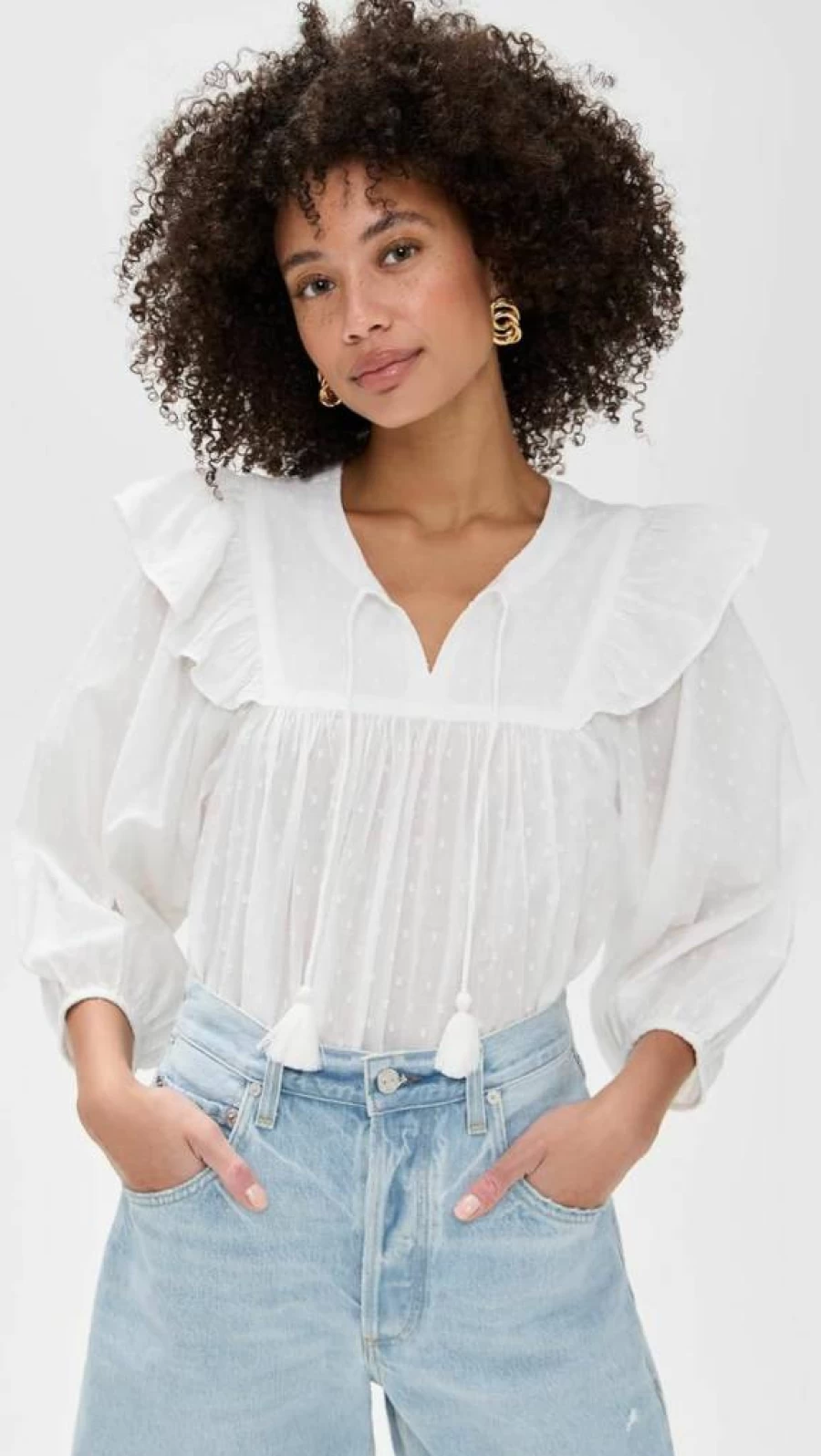 Cleobella Women's Lina Blouse - Elegant Feminine Top for Casual & Dressy Outfits