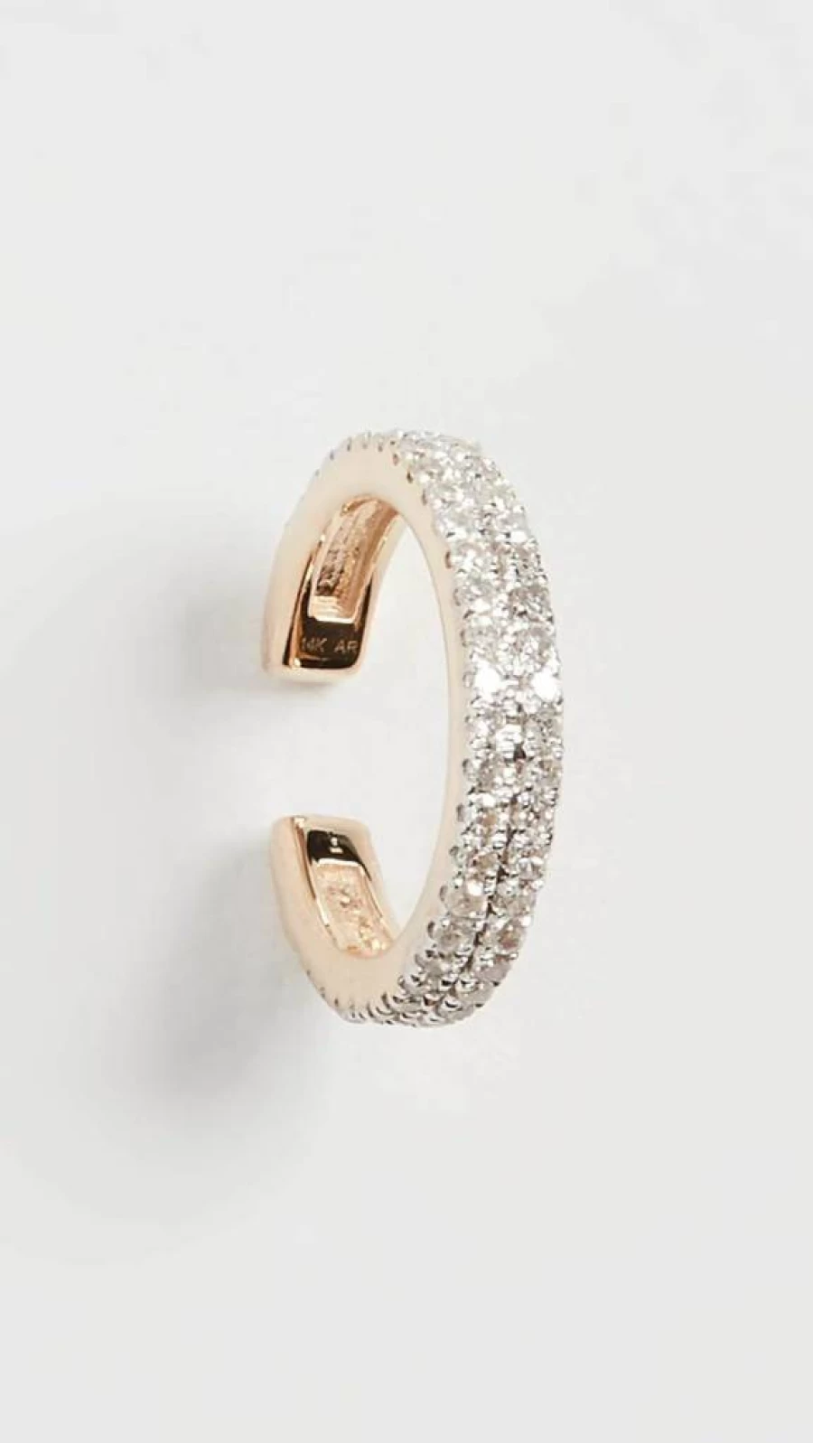 Adina Reyter 14K Gold Large Double Wide Pave Diamond Ear Cuff for Women