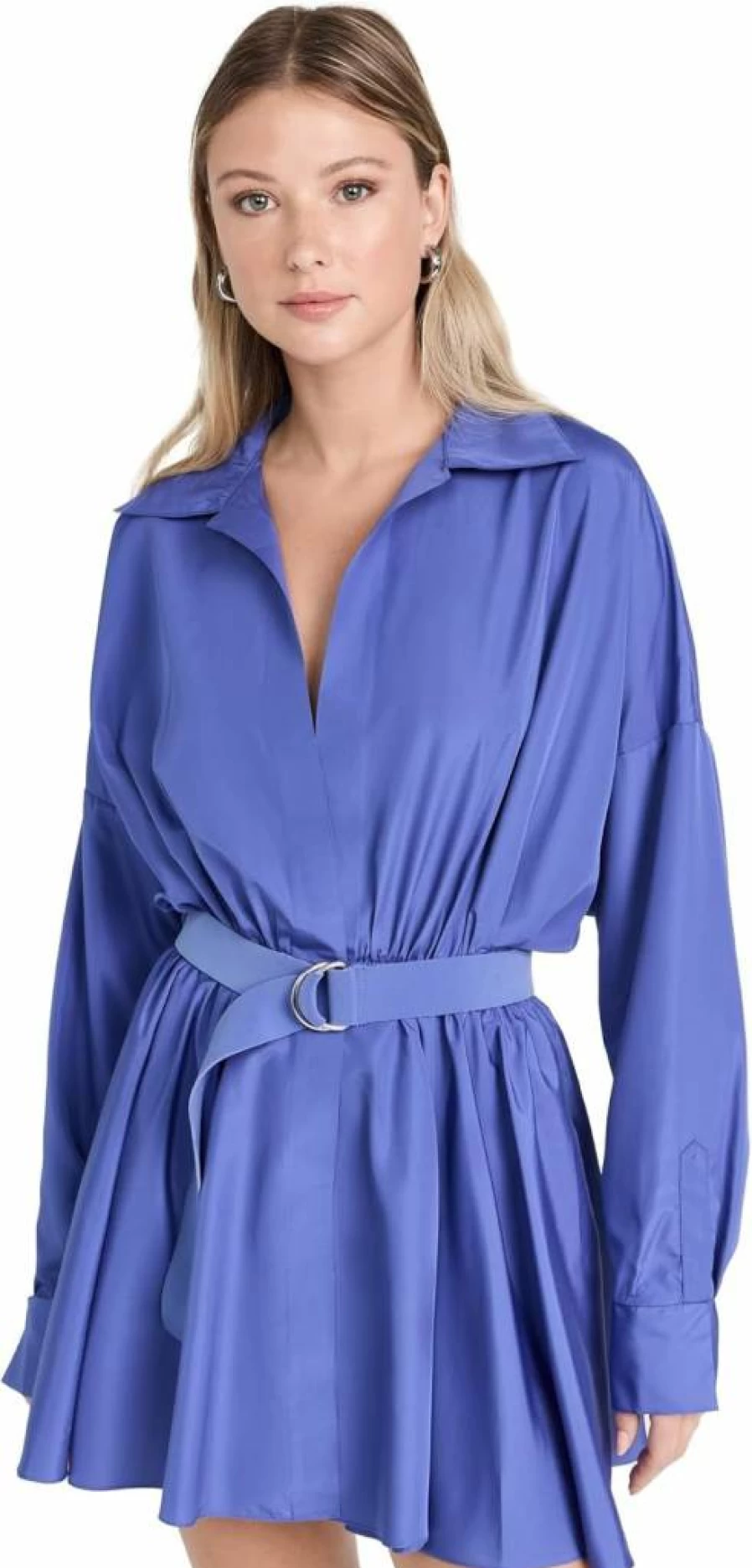 Norma Kamali Women's Flared Mini Dress - Oversized Shirt Style