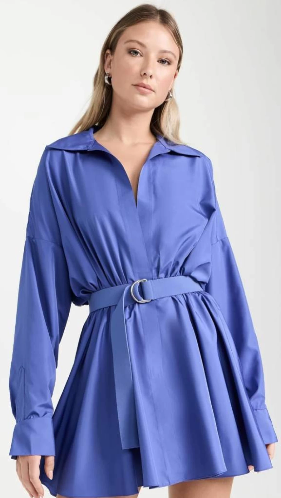 Norma Kamali Women's Flared Mini Dress - Oversized Shirt Style