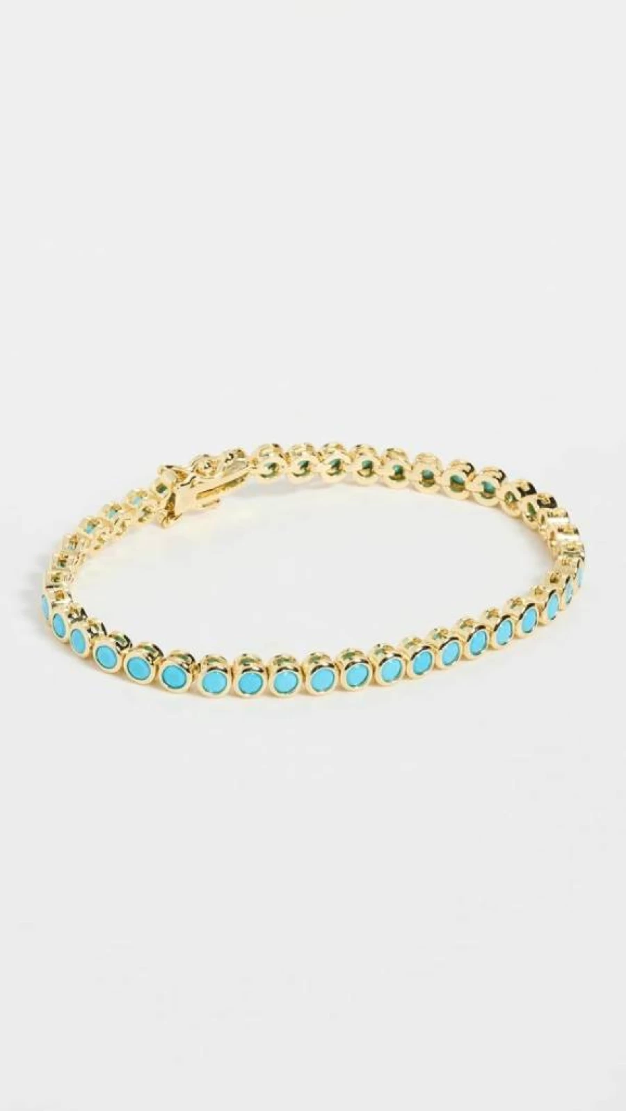 ADINA EDEN Women's Turquoise Cubic Zirconia Tennis Bracelet in Sterling Silver