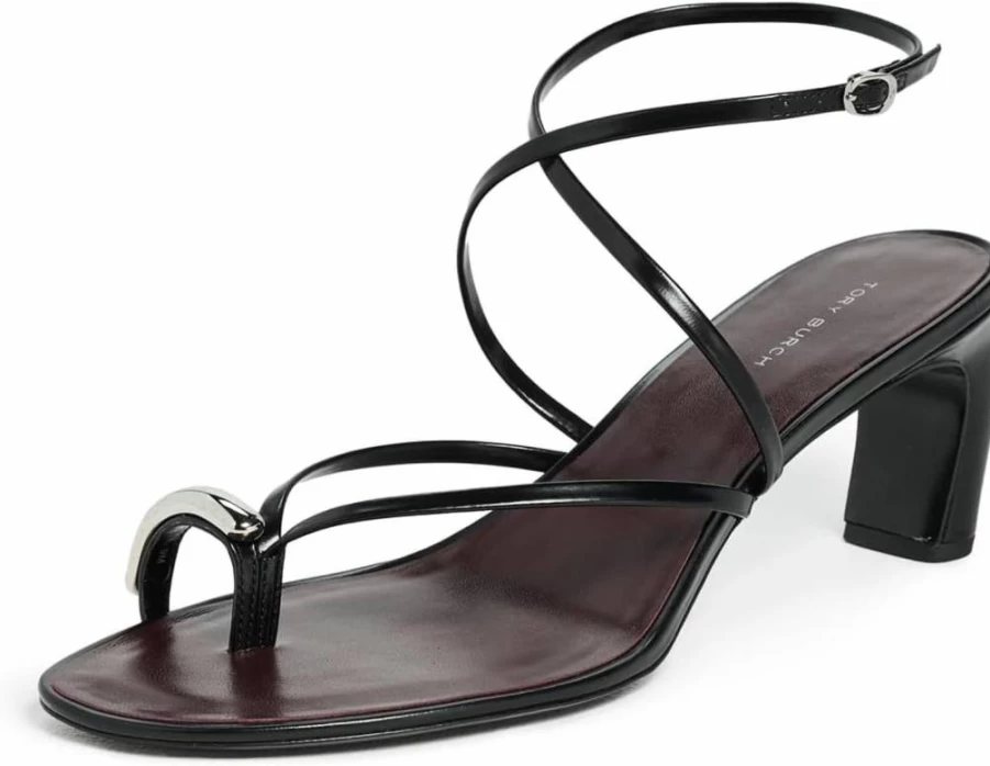 Tory Burch Women's Strappy Heel Sandals 65mm - Elegant Pierced Design for Stylish Comfort