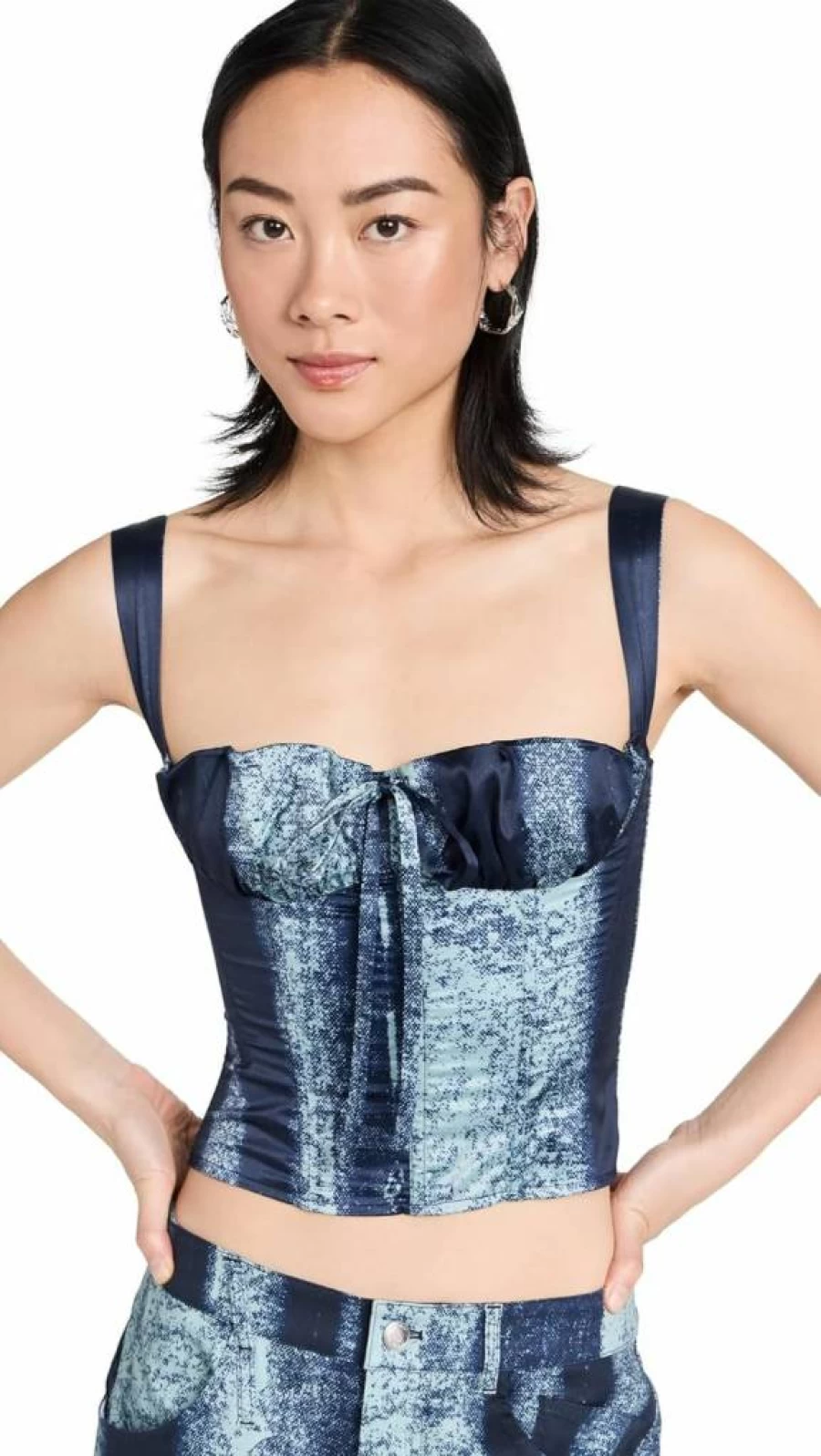 Miaou Women's Agnes Corset Top – Vintage-Inspired Bustier with Lace Detailing