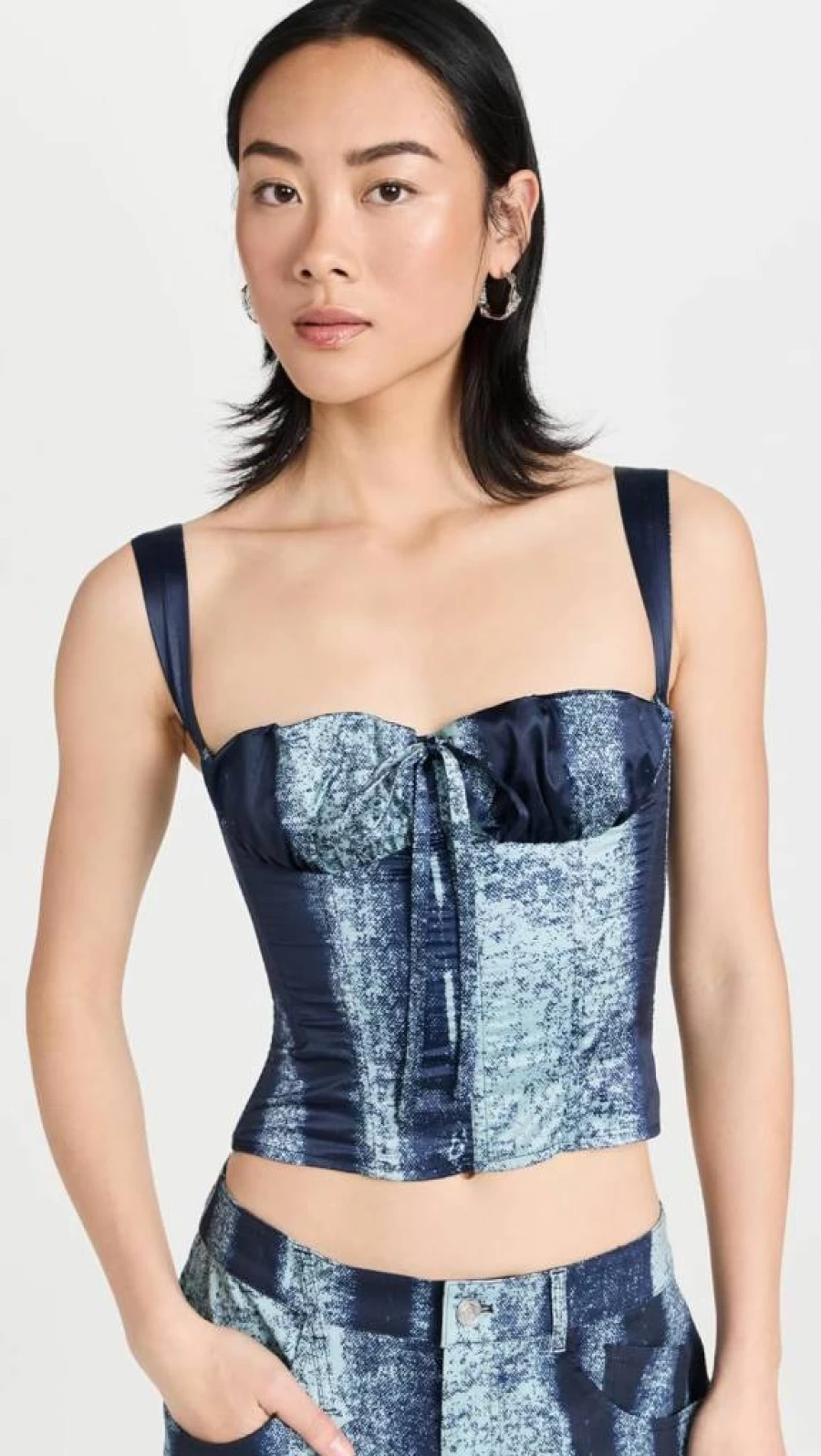 Miaou Women's Agnes Corset Top – Vintage-Inspired Bustier with Lace Detailing