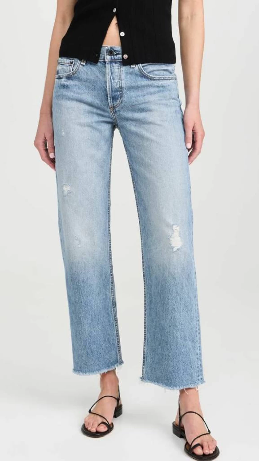 ASKK NY Women's Low Rise Straight Leg Jeans - Slim Fit Stretch Denim Pants for Casual Wear