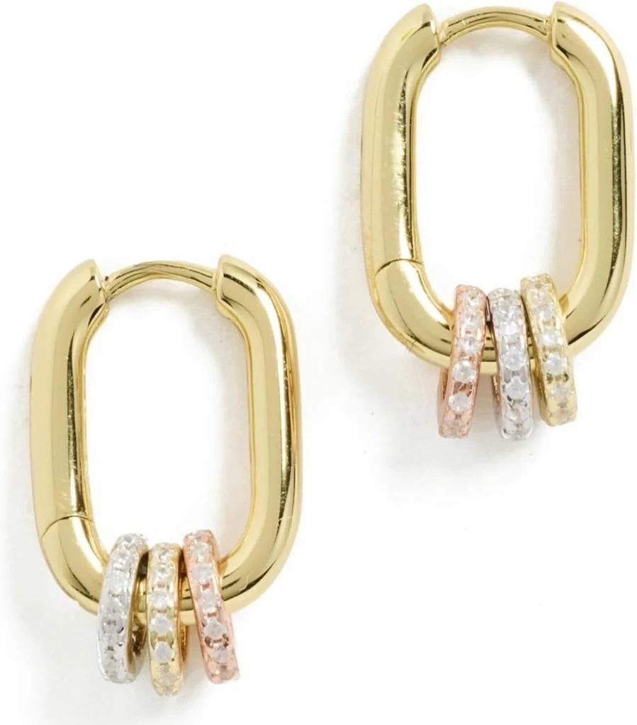 SHASHI Women's Gold Cosmo Charm Huggie Hoop Earrings, One Size Fashion Jewelry