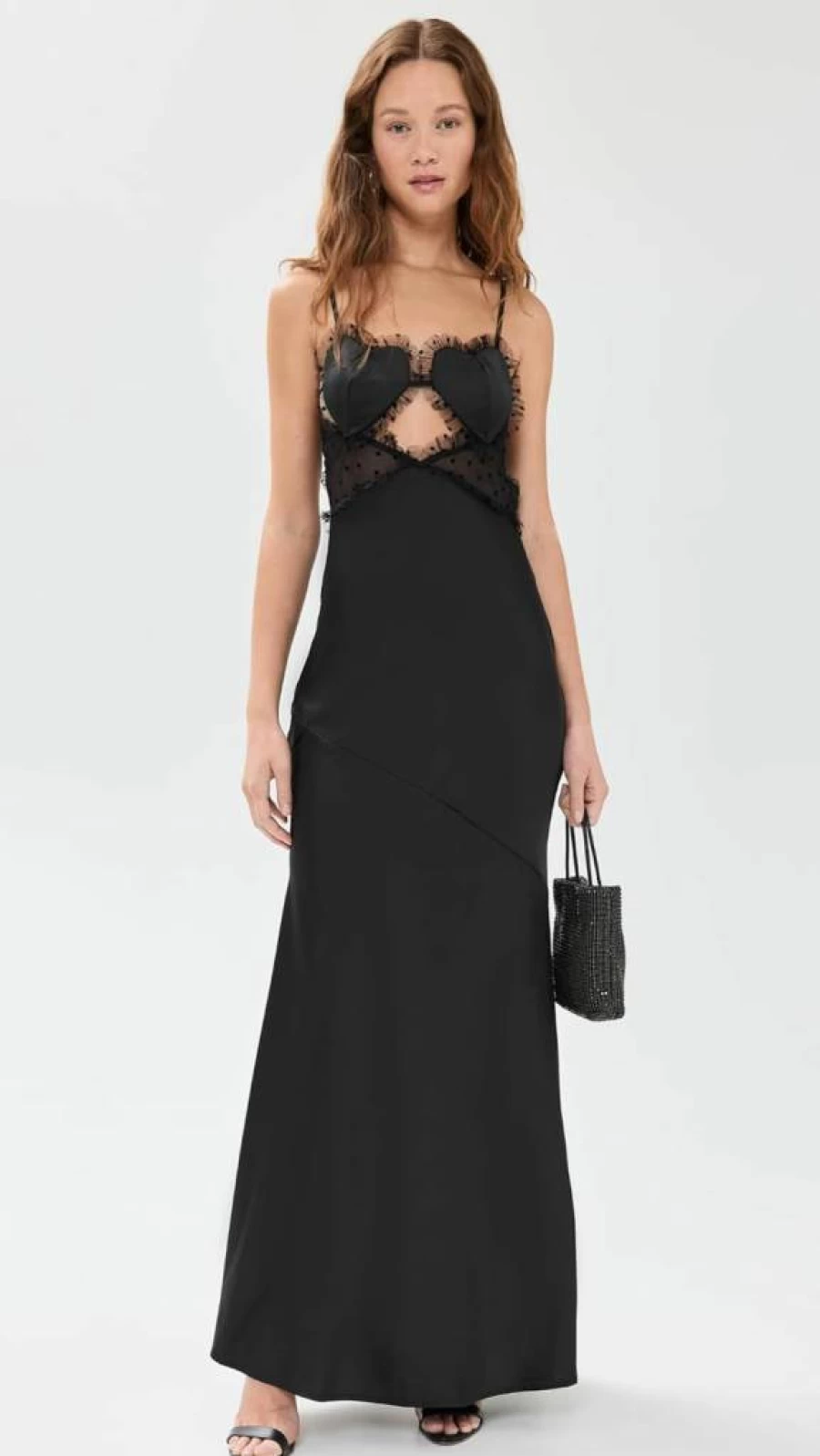 For Love & Lemons Women's Val Maxi Dress - Floral Lace Bohemian Summer Long Dress