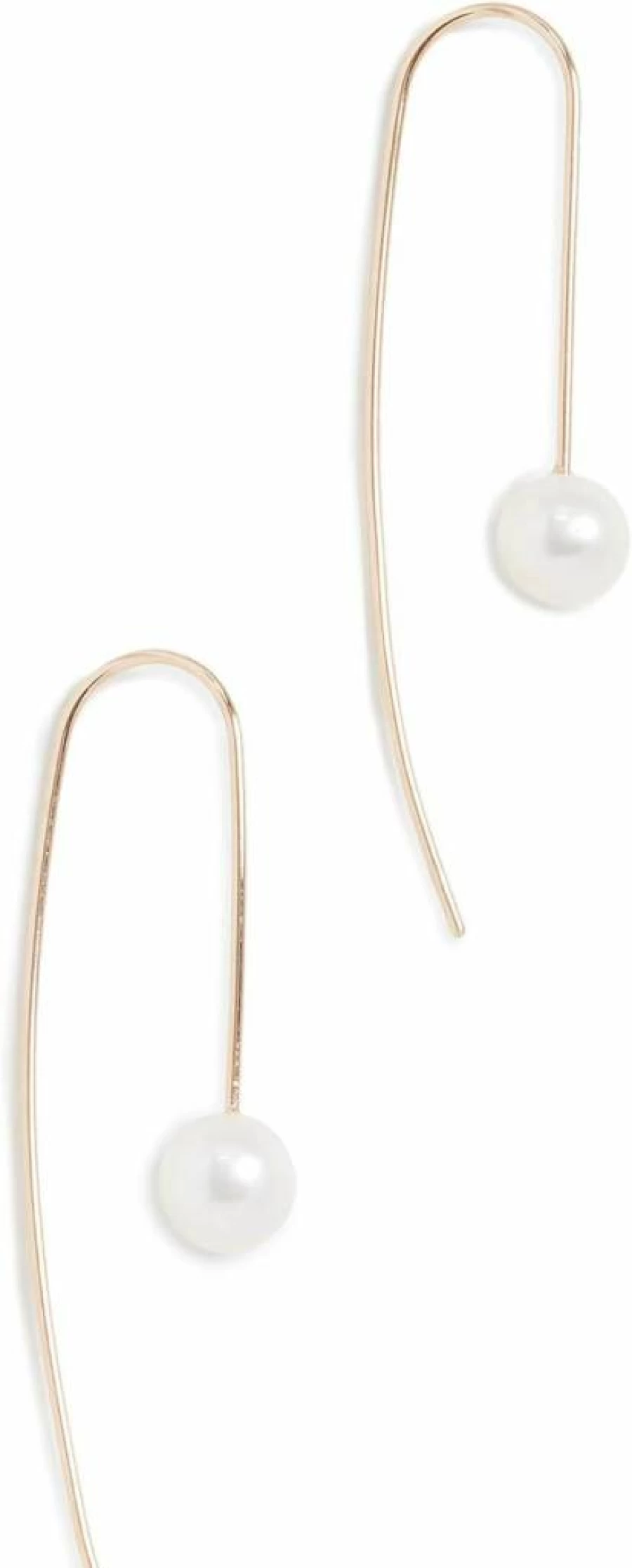 ZOE CHICCO 14K Gold White Freshwater Pearl Earrings for Women - Elegant Cultured Pearl Wire Earrings