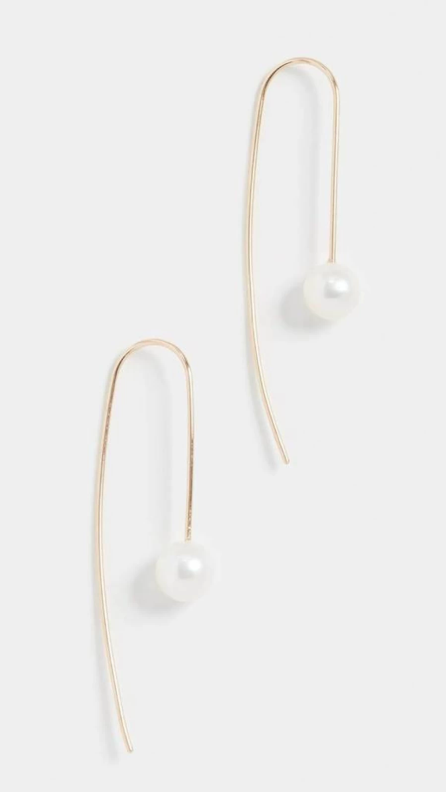 ZOE CHICCO 14K Gold White Freshwater Pearl Earrings for Women - Elegant Cultured Pearl Wire Earrings