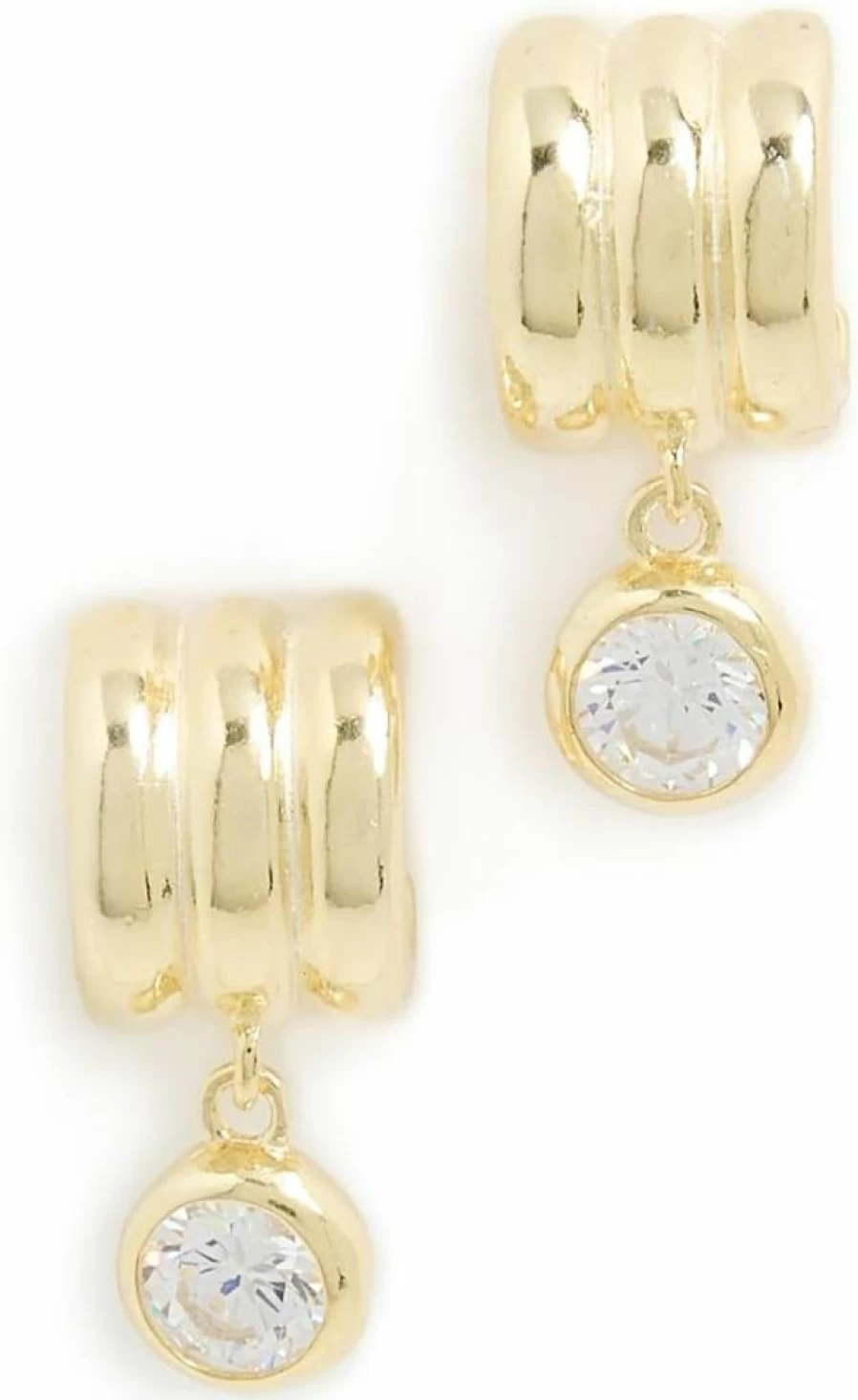 SHASHI Women's Robyn Huggie Hoop Earrings - Gold Plated Minimalist Huggie Earrings for Everyday Wear