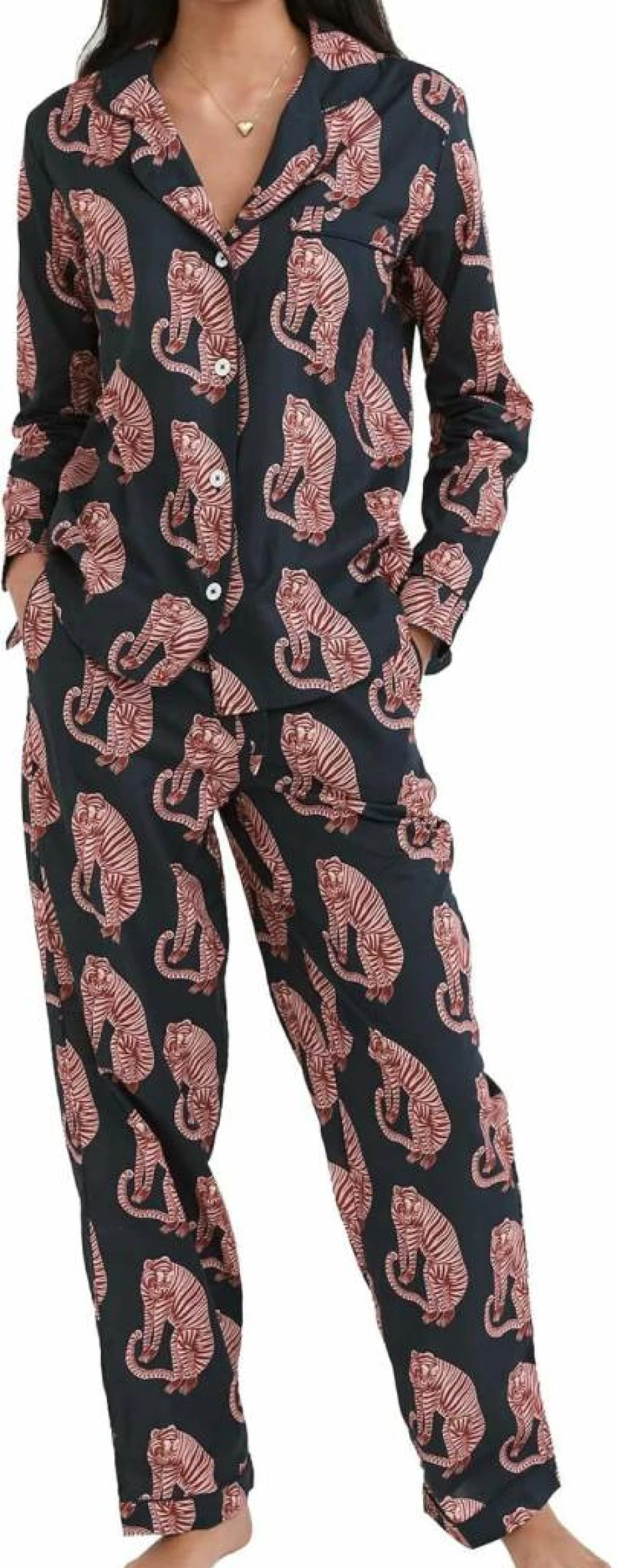 Desmond & Dempsey Luxury Long Sleeve Pajama Set for Women & Men - Premium Cotton Sleepwear