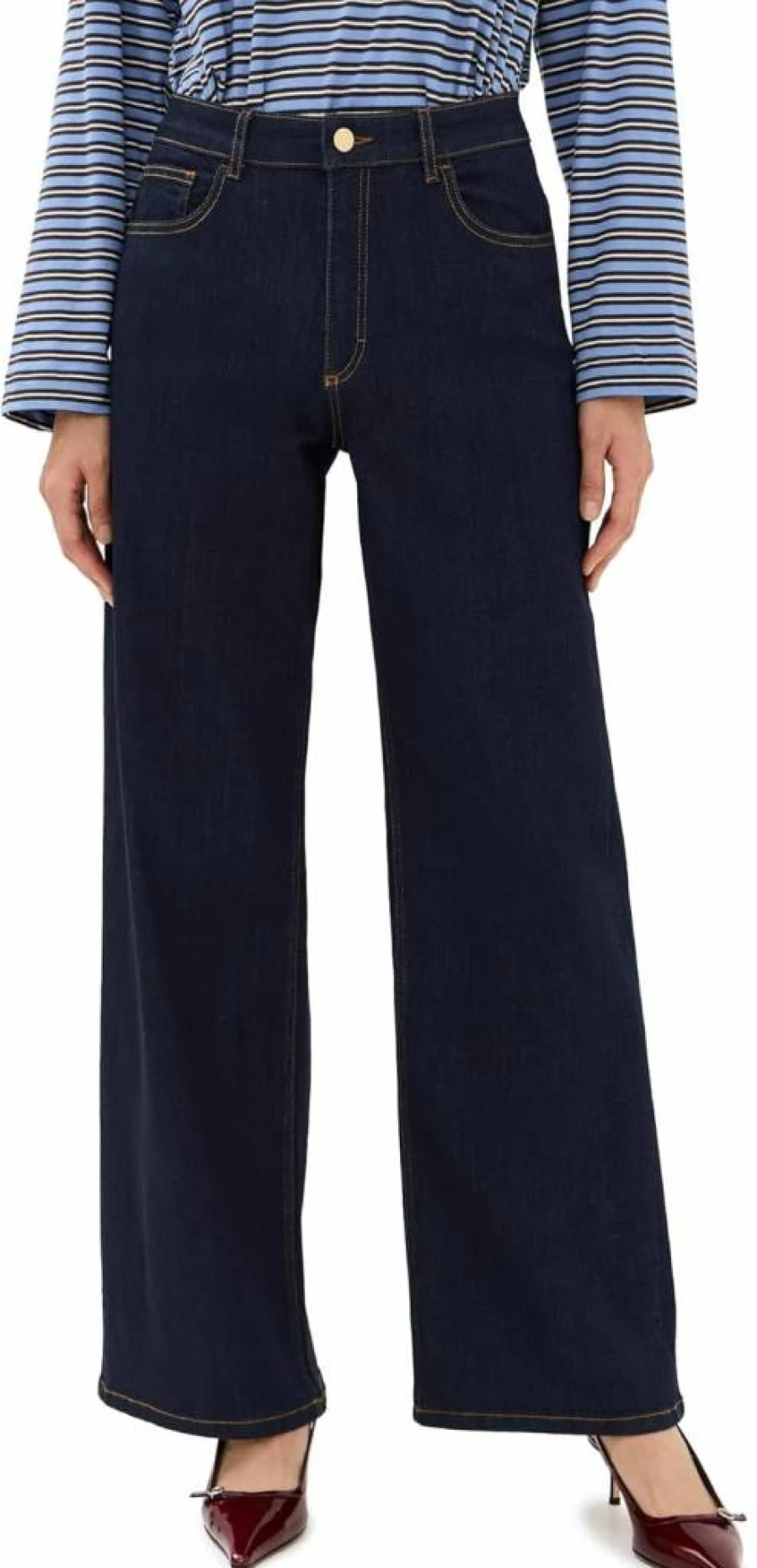 BAUM UND PFERDGARTEN Women's Nicette High-Rise Slim Fit Jeans - Classic Blue Denim Pants for Women