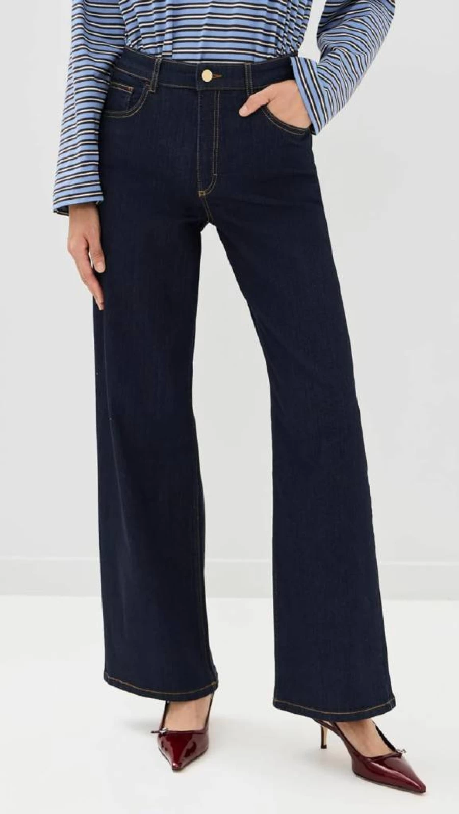 BAUM UND PFERDGARTEN Women's Nicette High-Rise Slim Fit Jeans - Classic Blue Denim Pants for Women