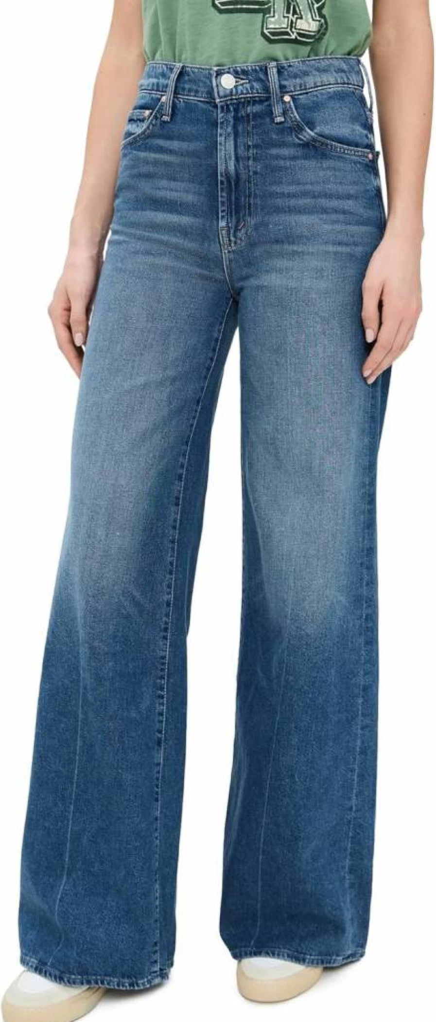 MOTHER Women's The Undercover Sneaker Jeans - High Waist Distressed Denim