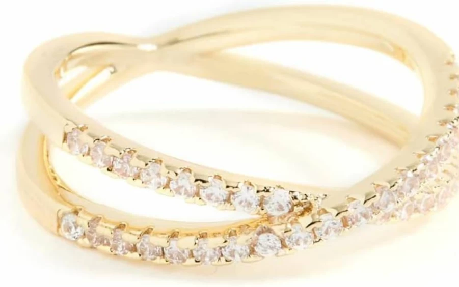 SHASHI Women's Stacey Pave Diamond Ring - Sterling Silver Stackable Band for Wedding & Engagement