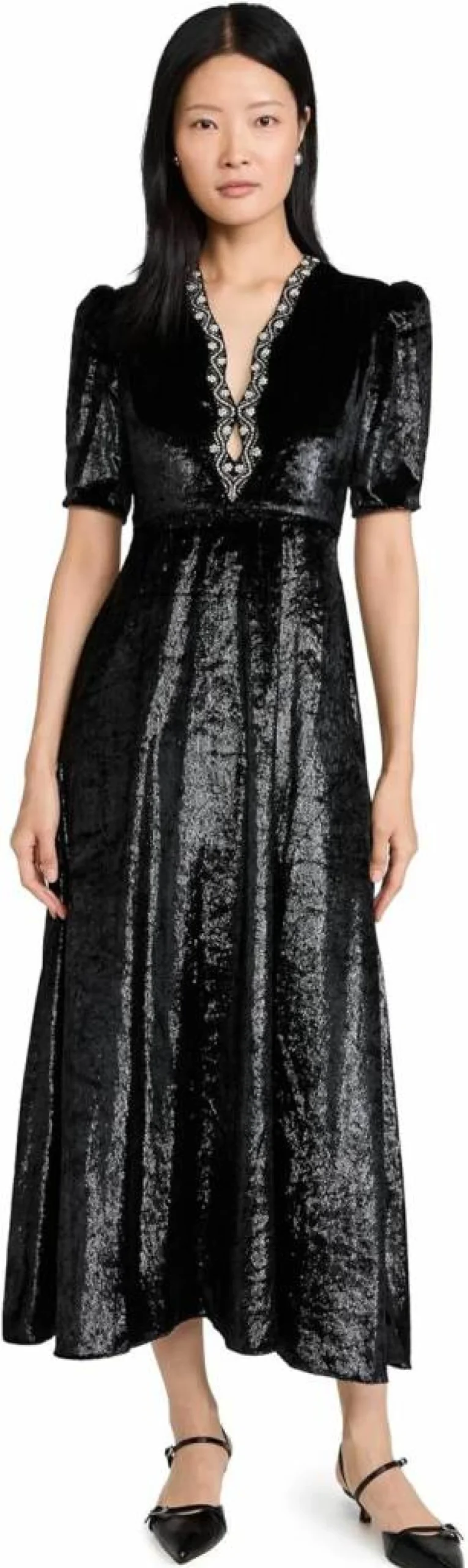 SALONI Women's Tabitha Velvet Dress - Elegant Velvet Evening Gown
