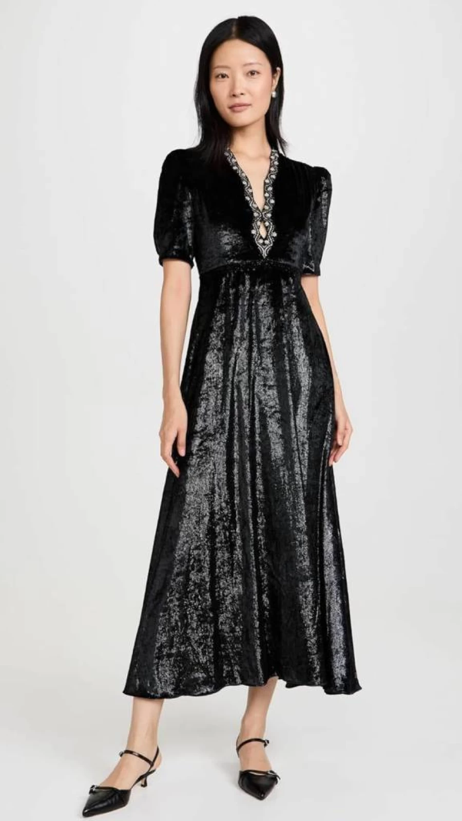 SALONI Women's Tabitha Velvet Dress - Elegant Velvet Evening Gown