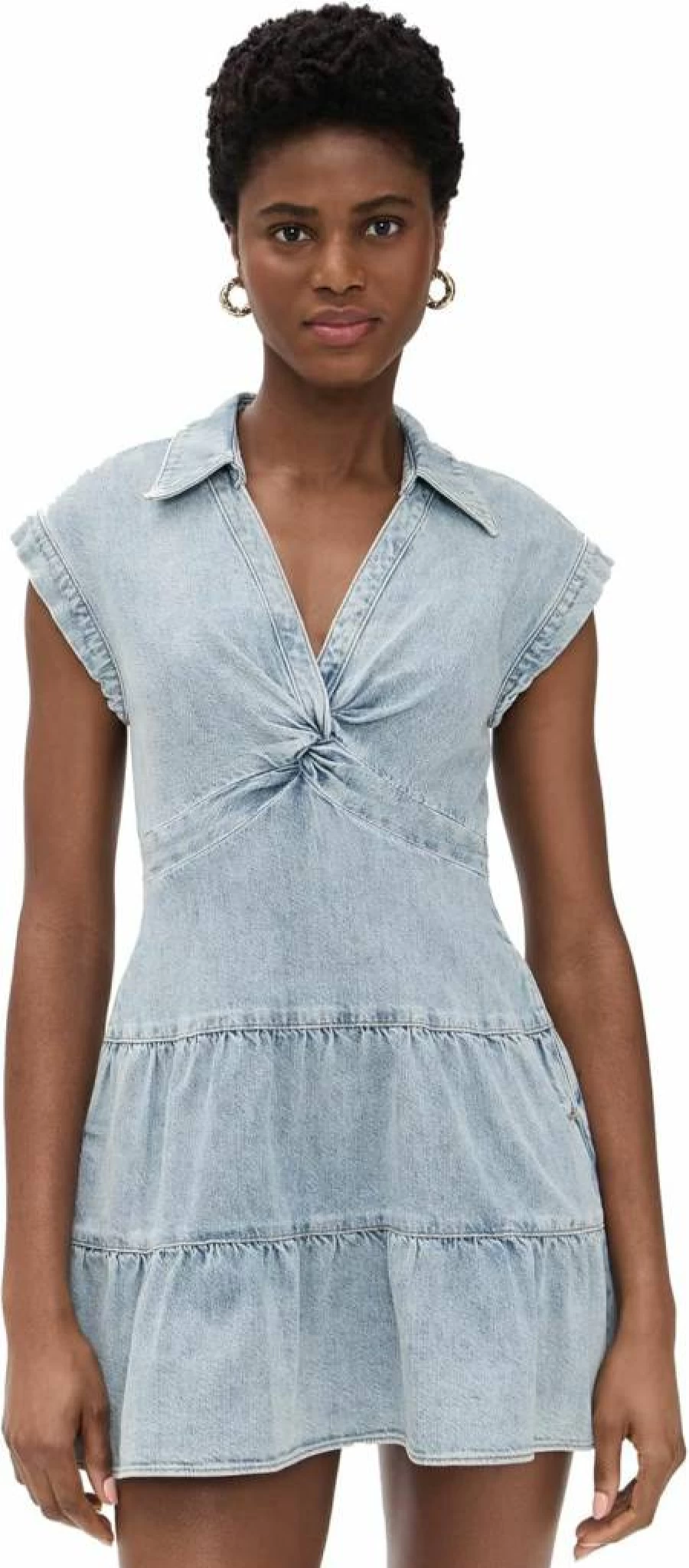 Alice + Olivia Mila Deep V-Neck Twist Front Mini Dress for Women
