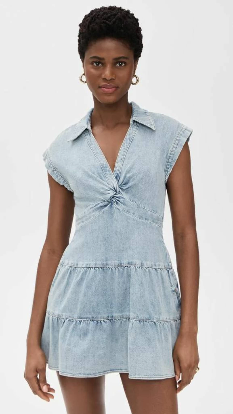 Alice + Olivia Mila Deep V-Neck Twist Front Mini Dress for Women