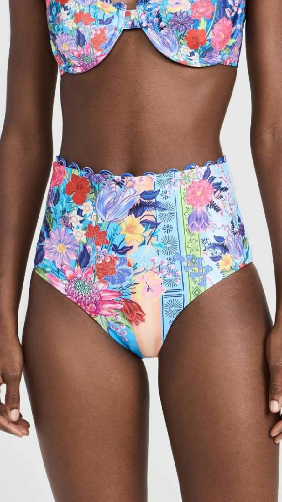 AGUA BENDITA Women's Alicia High-Waisted Bikini Bottoms - Floral Print Swimwear