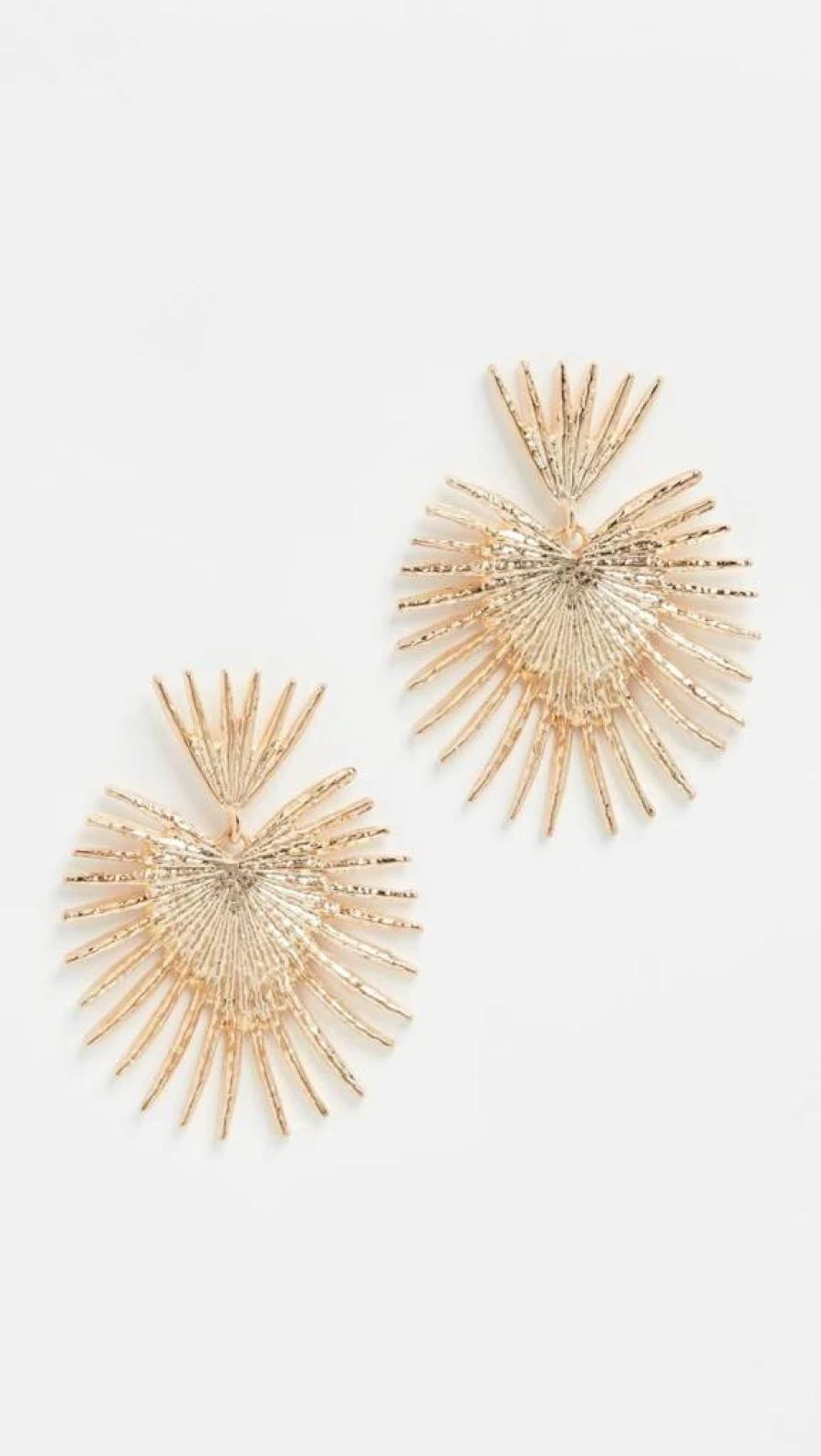 Kenneth Jay Lane Gold-Tone Fan Drop Earrings for Women - Elegant Post Dangle Earrings
